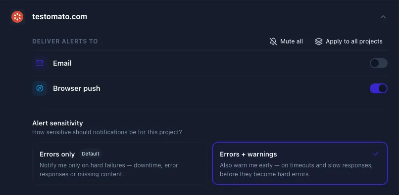 Notification configuration