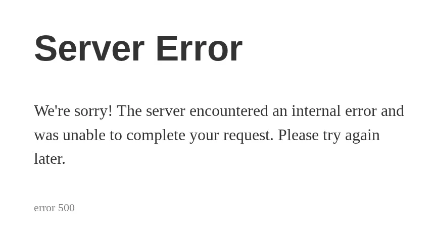 Server 500 error detection