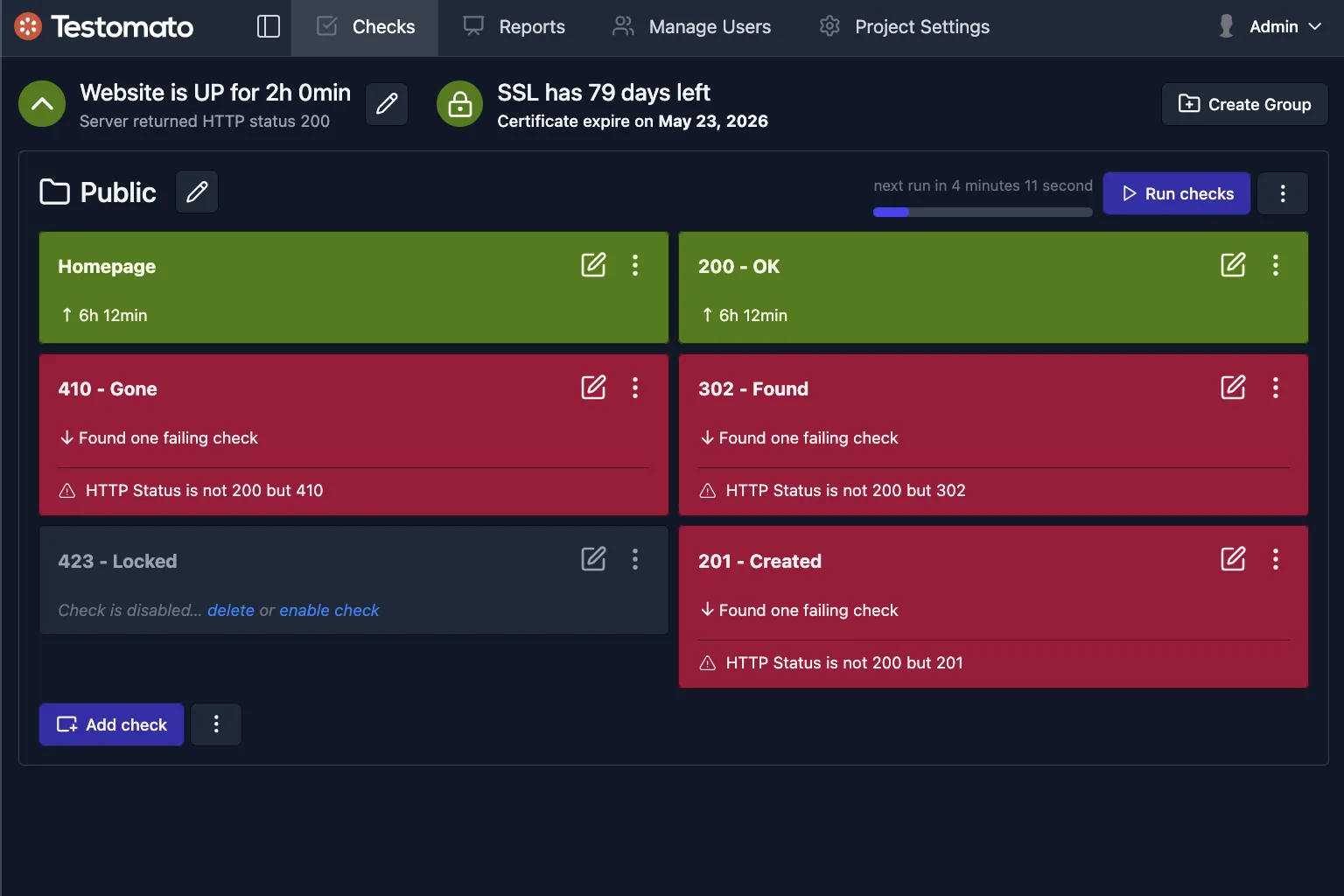 Server errors monitoring
