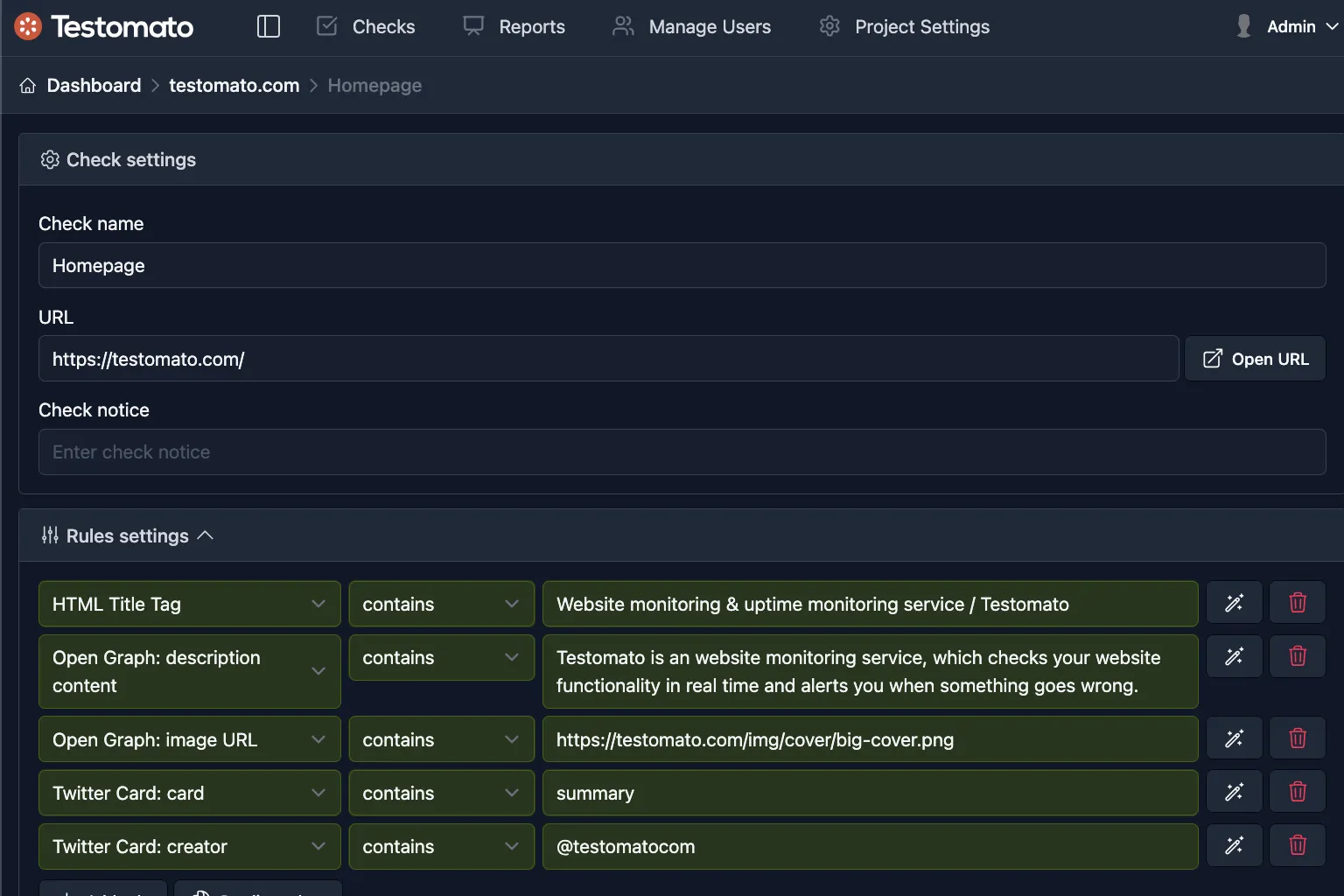 Meta tags monitoring and SEO metadata checks