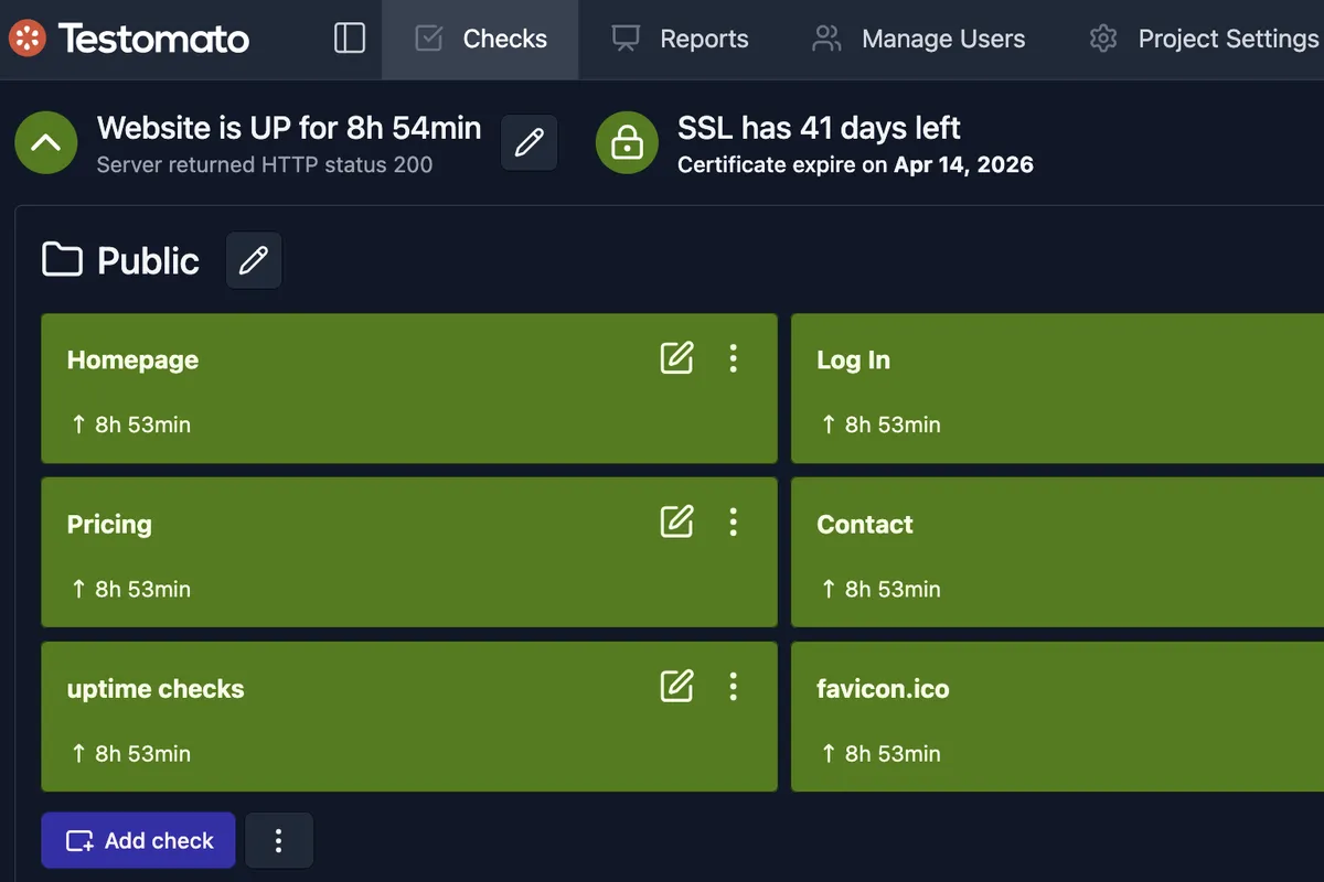 Reliable uptime monitoring